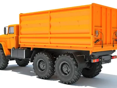 URAL Civilian Truck Off Road 6x6 Vehicle 3D model