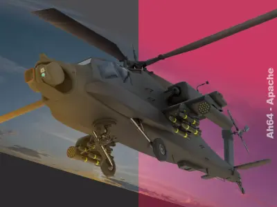 AH64 Apache Helicopter 3D model