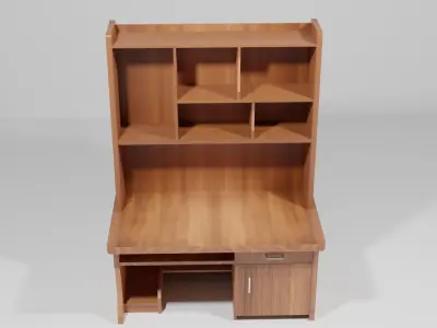 Wooden study table Free 3D model