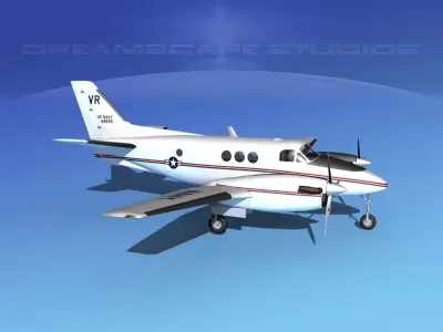 Beechcraft C-6 Transport V07 US Navy 3D model