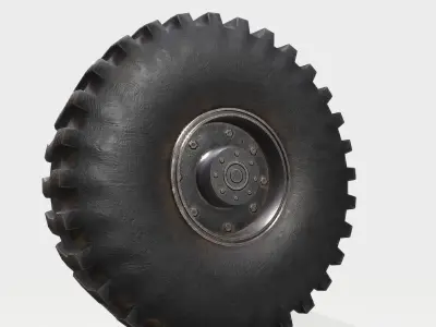 Tire Old Used Low-poly 3D model