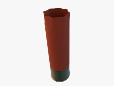 Fired 12 Gauge Shotgun Shell Low-poly 3D model