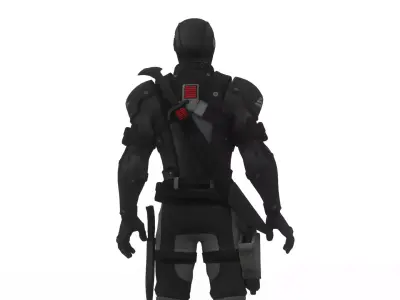 Snake Eyes G I Joe Ninja 3D Model Rigged Game Ready Character Low-poly 3D model