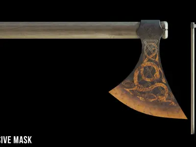 Huskarl Axe Low-poly 3D model