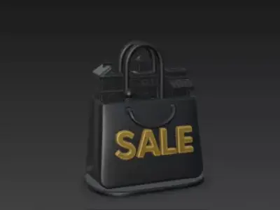 3D Retail Bag Building Black Friday Architecture 3D print model