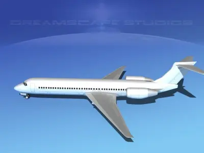 Boeing 717-200 LP SS Low-poly 3D model