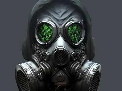 Gas mask helmet 3d model military combat Low-poly  Low-poly 3D model 8