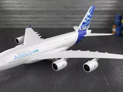 Airbus A380 3D Model Ultra Realistic Exterior Full Interior 3D model