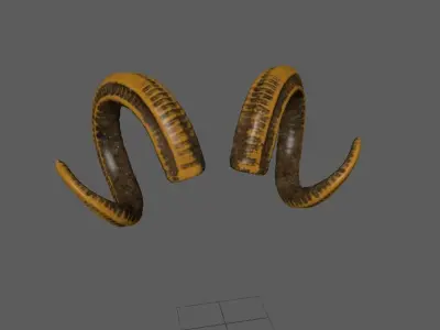 Golden Ram Horn CGI model 3D model