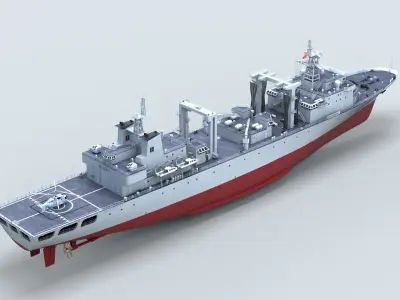 Chinese Navy Type 903  Auxiliary Ship 3D model