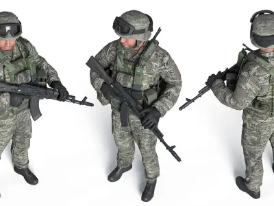 MILITARY Game Ready Croatian Soldier Character Low-poly 3D model