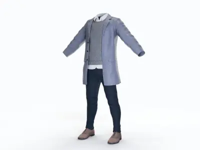 Casual Winter Clothing Male 3D model