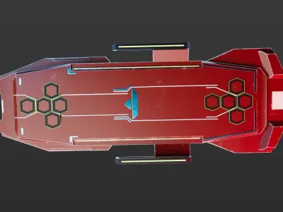 Hoverboard spaceship Free low-poly 3D model