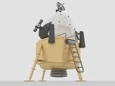 Lunar Model spacecraft with ladder on top 3D model