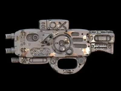Gun scifi 3d model scifi Low-poly Low-poly 3D model Low-poly Low-poly 3D model