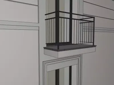 Modern Apartment Building 3D Model Renovated Classic 3D model