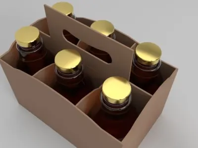 Beverage Branding Package No4 6Pack Low-poly 3D model