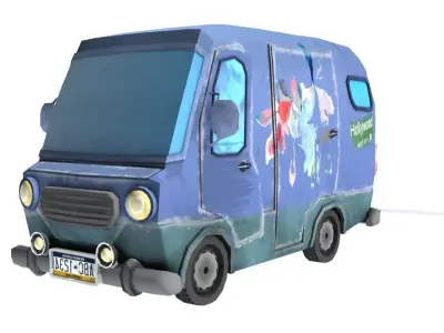Filters Cartoon Minibus FREE Free low-poly 3D model