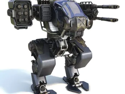 Military robots set 4in1 3D model