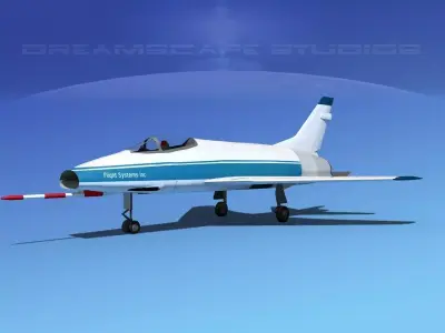 North American F-100E Flight Systems 3D model