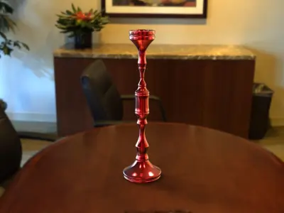 Candlestick office table with silver vase on top Free 3D model