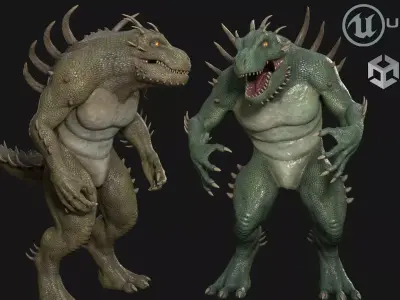 Huge lizard monster2 Low-poly 3D model