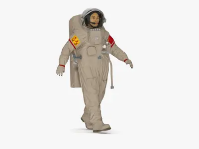 Astronaut Wearing Feitian Space Suit Rigged for Cinema 4D 3D model