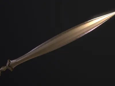 The Celtic Gundlingen - Leaf-Bladed Bronze Sword Low-poly 3D model