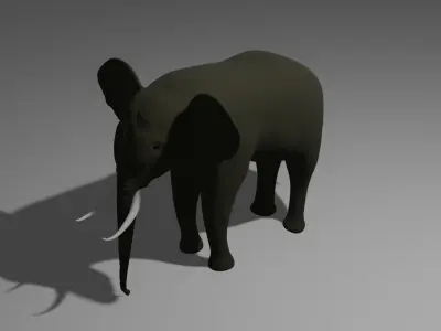 Elephant with tusks 3D model