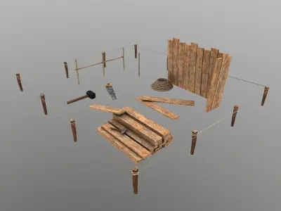 Building Foundation  Low-poly 3D model