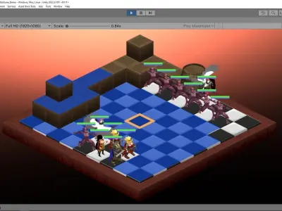 Final Fantasy Tactics Like Battle - Isometric 3D model