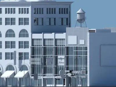 Commercial Building Facade 07 3D model