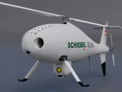 Schiebel Camcopter S-100 The GHOSTCOPTER Low-poly 3D model