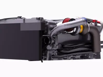 RB26 Inline 6 600Hp Turbonetics Engine Low-poly 3D model