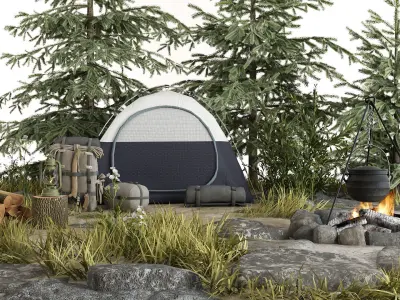 Camping in the Forest 3D model