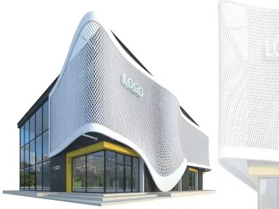 Modern Commercial Building No4 3D model