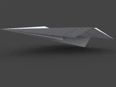 TOYS-002  Paper Jet Plane Low-poly 3D model