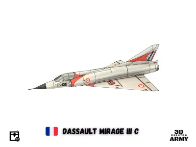 Dassault Mirage 3 C - 3D printing files - scalemodel 3D print model
