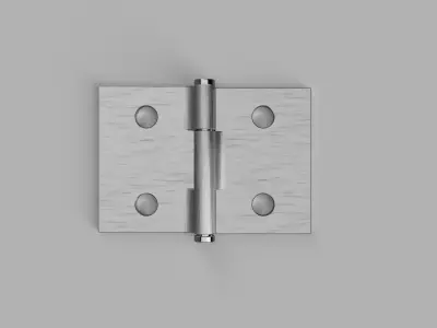 Simple Hinge with Four holes out of steel 3D model