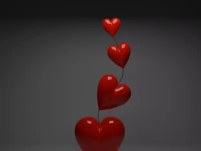heart  Coeur Free low-poly 3D model