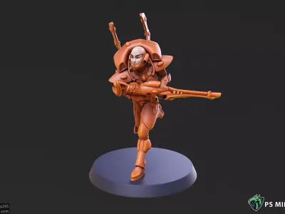 Space Elf Male Soldier Pose 3 - 5 Variants 3D print model