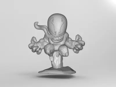 Chibi ULTIMATE VENOM Sitting on rocks 3D PRINTING DIORAMA 3D print model