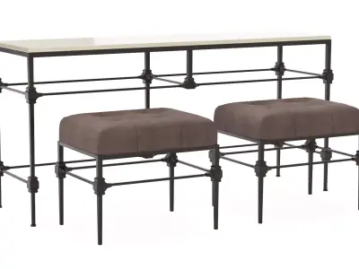 Grayson Bench and Table by Bernhardt Free 3D model
