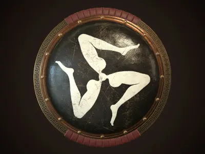 Hoplite Shield Triskelion 2 Low-poly 3D model