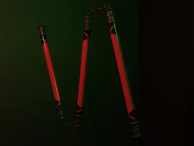 Playful Cloud ie Red and Black Nunchucks Free low-poly 3D model