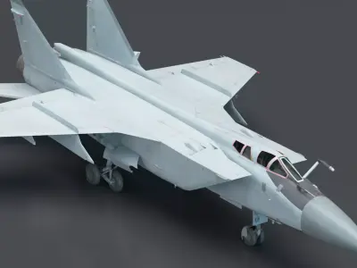 Russian MiG 31 Foxhound interceptor fighter jet 3D model