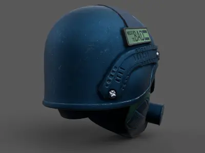 Helmet scifi combat military fantasy  Low-poly 3D model