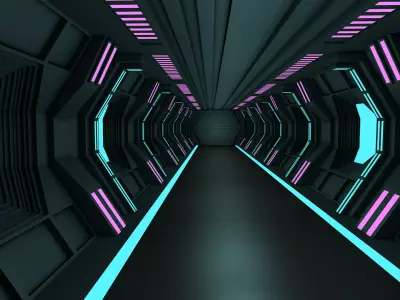 Sci Fi Corridor 3D model 176