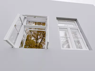 Classic wooden window Free low-poly 3D model