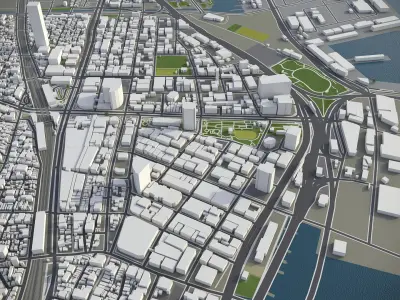 Kobe - city and surroundings 3D model